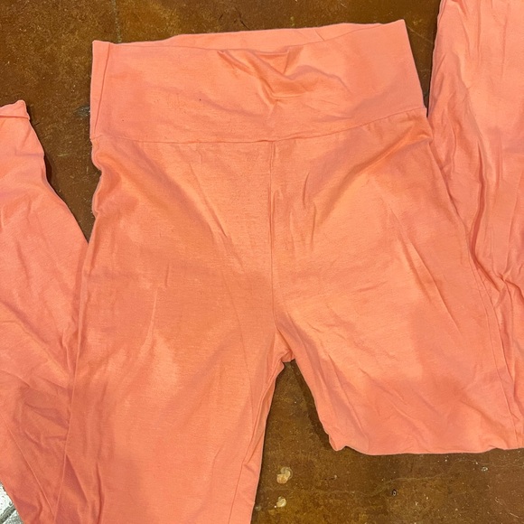 peach cotton midrise 2000s style yoga pants - Picture 1 of 3